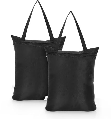 OTraki 2 Stück Nassbeutel Schwimmen 30 x 40 cm, Wäschebeutel Reise mit Griff und Reißverschluss Wetbag Kindergarten Wickeltasche für Badeanzüge, Strandtücher, Windeln