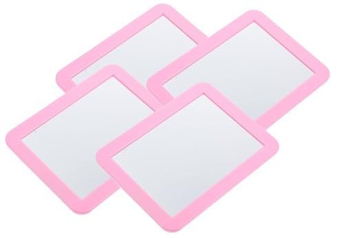 Gogogmee 4pcs Locker Mini Refrigerator Fridge Dressing Mirror Locker Accessories Magnetic Mirror for Locker Makeup Mirror Vanity Mirror Cabinet Mirror Multifunction Pink