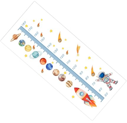 ABOOFAN Weltraum Motiv Wandtattoo Kinderzimmer Wachstumslineal aus Sicherem Material Abnehmbar für Kinderzimmer und Kindergarten Wandaufkleber zur Größenmessung