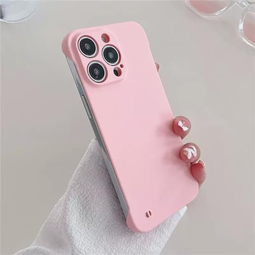 VIPAVA Custodia ultra sottile per PC senza cornice per iPhone 15 14 Pro Max 13 12 Mini 11 Pro XS Max XR 14 8 7 15 Plus Cover rigida opaca colorata, rosa, per iPhone 13 Mini