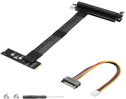 CERRXIAN M.2 NGFF auf PCI-e 16x Grafik-Riser-Karte, 90 Grad links M.2 NGFF-Schlüssel auf PCI-Express 16X Verlängerungskabel (links)