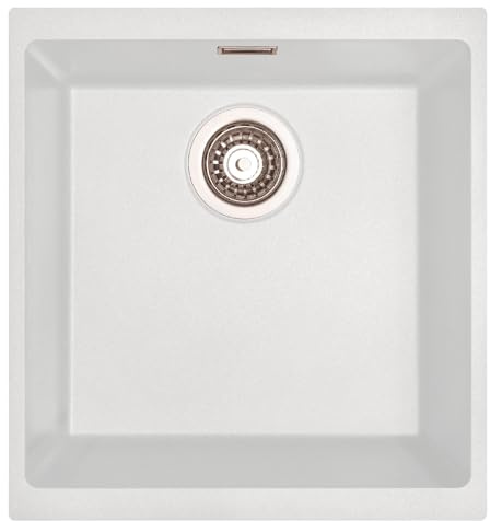 Astini Dante 400 1.0 Bowl Granite White Undermount Kitchen Sink & Waste