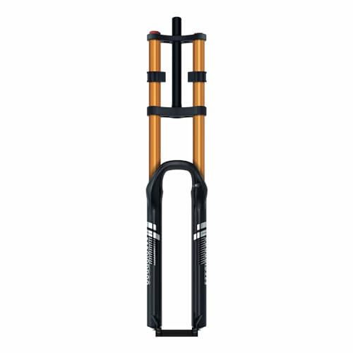 BSFHQS Luftgabel 26 27.5 29 Zoll Mountainbike Federgabel 1-1/8 Gerade Doppelschulter Downhill Gabel Federweg 180mm 9 * 100mm QR Manuelle Scheibenbremse Vorderradgabel(Gold,29in)