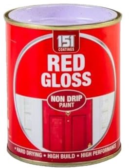 DIOXSTAR Red Gloss Non-Drip Paint, Fast Drying, High Build, High-Performance Paint, Gloss Finish, Interior and Exterior Use, Suitable for Wood, Metal, 300ml (1 PCS)