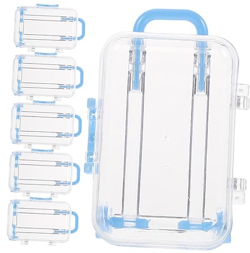 HOOTNEE 6stücke Transparente Mini Koffer Geschenkboxen in Blau Kleine Candy Favor Verpackungen Für Hochzeiten Babypartys Reise-themenfeiern Kompakt Stilvoll Für Süßigkeiten Und Kleine Gesc