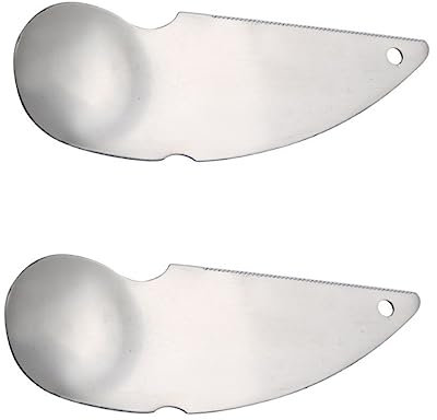 Cabilock 3 Juegos Cuchara De Kiwi Pelador De Limón Cucharas Cortadoras De Kiwi Pinzas Para Cocinar Gubia Cortadores De Frutas Cucharas De Fruta De Carne Acero Inoxidable Silver 2 Piezas * 3