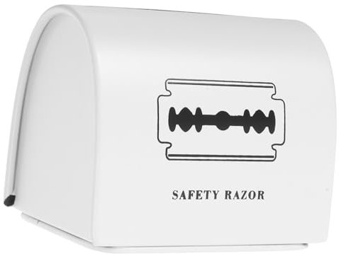 Healvian Caja De Almacenamiento Afeitar Contenedor para Desechar Afeitadoras Caja para Desechos Fácil De Usar Baño o Tocador