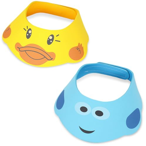 NJCXOLA 2er-Pack, Baby-Duschhaube, verstellbare weiche Krempe mit Ohrenschutz, Duschhaube verhindert, dass Wasser und Shampoo in die Augen gelangen