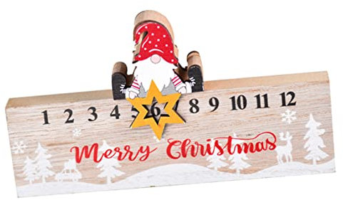 HOLIDYOYO Weihnachts Countdown Kalender Holz Weihnachtskalender Tischdekoration Stabile Struktur Holzornament Für Schreibtisch Weihnachtsdeko
