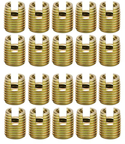 20pcs Insertos Roscados de Auto -ritmo 302 Insertos de Autoaprendizaje de Acero Carbono para Aparatos de Construcción de Electrodomésticos (Interior M5*0,8 exterior M8*1,0