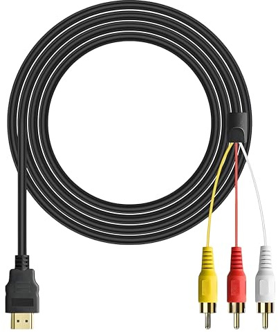 MejaRizon HDMI auf 3RCA Adapter 1,5m, HDMI zu RCA Konverter Chinch Kabel, TV, Projektor, DVD, Home Cinema & Streaming Devices, RCA Kabel für Heimkino, 1080p HD Audio Video Übertragung