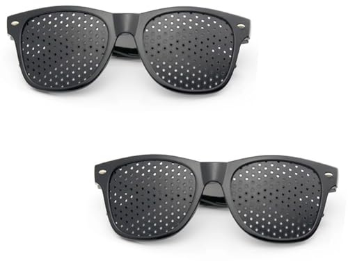 FIGCY 2 Pcs Pinhole Glasses for Eye Training, for Eye Relaxation, Eye Trainer, Pinhole Multidot Glasses