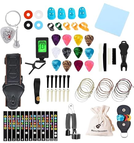 Countdown bis Weihnachten 24 Tage Gitarrenzubehör Weihnachtsadvent | E-Gitarren-Stimmgerät für Erwachsene, Jugendliche, Musikliebhaber, Bass, Ukulele, , Üben