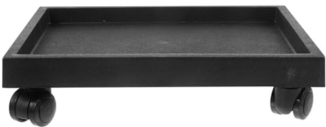GANAZONO Vassoio Rettangolare per Piante con Ruote in Vetro Temperato Supporto Mobile per Vasi di Fiori Sottovaso Quadrato Resistente per Giardinaggio e Trasporto Facile
