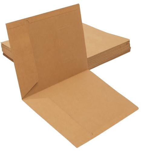ZOENHOU 20 PCS Brown A4 Kraft Paper File Folders, Presentation Document Folder with Business Card Holder, A4 Cut Cardboard Folder for Paperwork, Report, Portfolio, Office Envelope