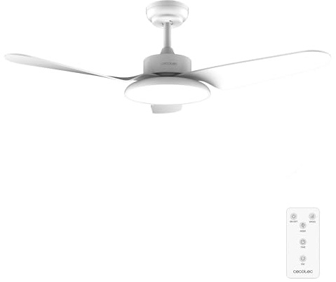 Cecotec Ventilador de Techo con Luz 40W EnergySilence Aero 5240 Light White | 109cm, Motor DC, 6 Velocidades, Mando a Distancia, 3 Aspas, Temporizador 2/4/8h, Función Verano/Invierno