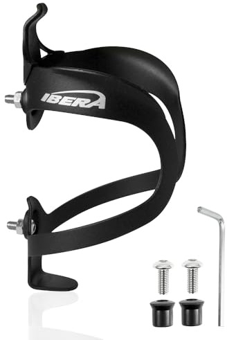 Ibera Soporte Ligero de Aluminio para Botellas de Agua (Bicicleta), Negro