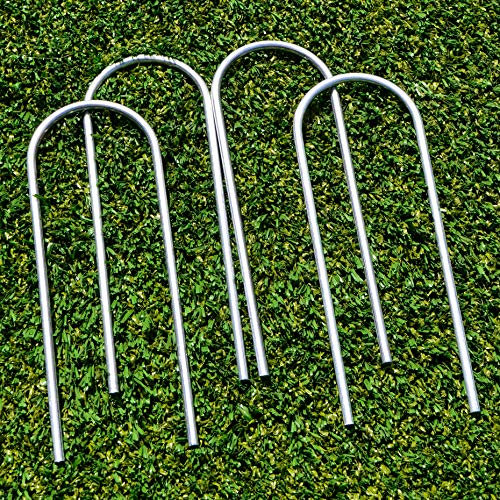 FORZA Steel Football Goal Post Anchors – Heavy Duty U-Pegs for PVC Football Goals (8 Long (6mm), Pack of 2)