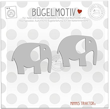 Bügelbild 2 Stk. Reflektor Elefanten 5,5 cm SILBER Aufbügler Applikationen Bügelsticker für Stoffe Textilien Kinder zum Aufbügeln Flicken