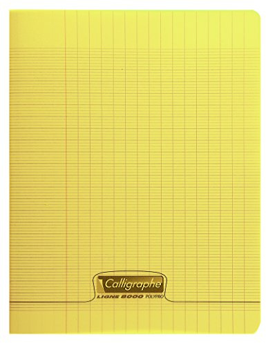 Calligraphe 18174C - Heft / Schulheft Calligraphe DIN A4+ 24x32 cm, 24 Blatt, französische Lineatur, 90g, Gelb, 1 Stück