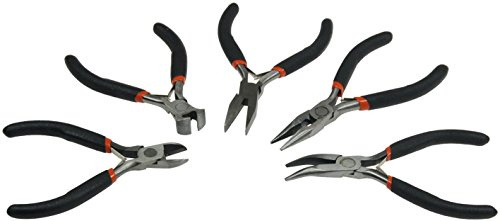 Elektroniker Zangen-Set Isoliert 5-teilig Seitenschneider Spitzzange abgewinkelte Spitzzange Kneifzange Flachzange 12cm federöffnend