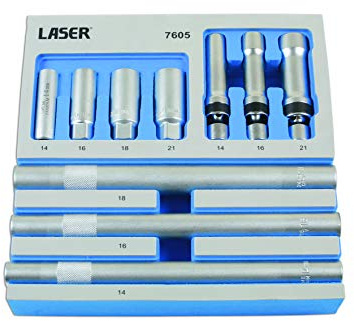 Laser 7605 Spark Plug Socket Set 3/8 D 10pc