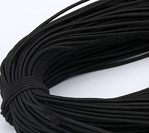 LUMoony MoonyLI 45 Yards 2MM Elastic Rope Bungee Shock Cord Anhängerband DIY Projekte Polyester Bungee String Rope (weiß/schwarz)