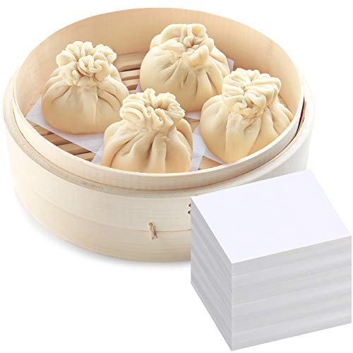 Patelai 1500 Pcs Square Parchment Paper Sheets 2.75 x 2.75 Inch Bamboo Steamer Wax Paper Air Fryer Liners for Baking Non-stick Steamer Mat for Cooking