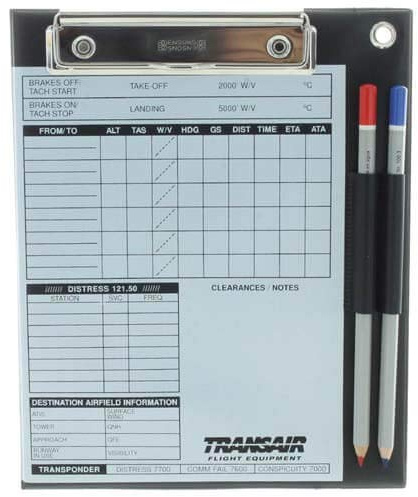 TRANSAIR TR-2 planchette de vol