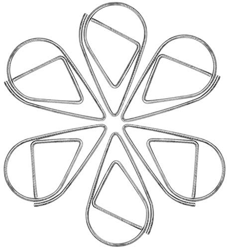 Feelairy 100pcs Büroklammer Silber Metall Wasser Tropfen Büroklammern Lesezeichen Retro Hohl Kleine Waterdrop Geformt Paper Clip für Buch, Memo, Papier, Poster, Foto