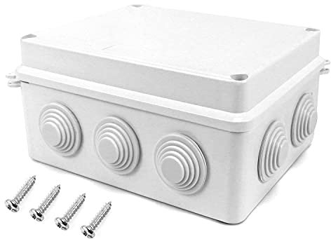 QWORK® Aufputz Abzweigkasten, Abzweigdose, wasserdicht, staubdicht, IP65, ABS-Kunststoff, Universal Elektro Projekt Gehäuse, weiß, 150 x 110 x 70 mm