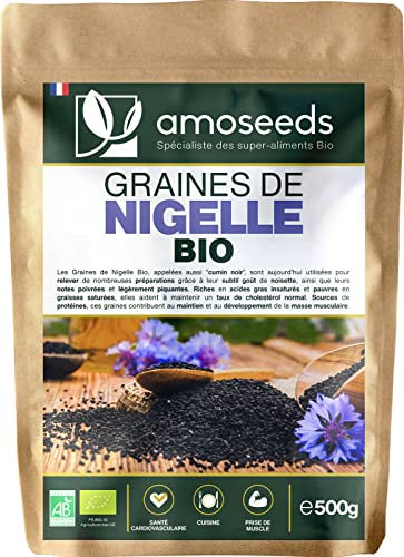 Graines de Nigelle Bio 500G | Cumin Noir | Qualité Supérieure | Nutrition, Digestion, Cuisine