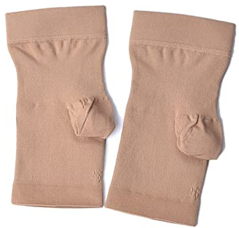 TopHomer 1 Paar Sprunggelenkbandage, S/M/L/XL/XXL Knöchelbandage Fußbandage für Herren und Damen, Schwarz/Hautfarbe Plantar Fasciitis Socken Kompressionssocken für Sport Fussball Fitness