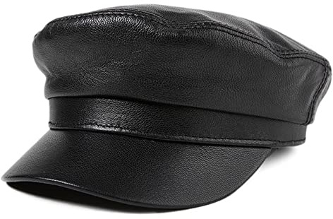 ZMNKH Schirmmütze Herren Damen Schiebermütze Leder Driving Cabbie Jagd Flatcap Fiddler Cap