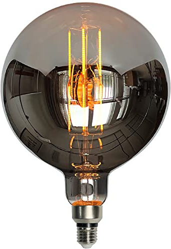 TIANFAN Großer Globus Vintage Led Birne φ200mm G200 Riesige Edison Birne 8W Dimmbare LED Spezial Dekorative Glühbirne 220-240V E27 Rauch