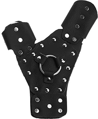 HUFFA Bracciali da Pesca in Pelle Tiro con L'Arco Guanti protettivi for Arco Fionda Nera Catapulta Equipaggiamento da tiro Mano Sinistra/Destra (Color : Right Hand)