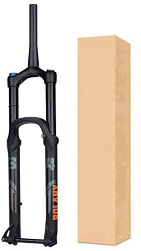 ZECHAO Mountainbike-Federgabel, 27,5/29 Zoll Aluminiumlegierung 175 mm Reiseluftfederung Vordergabel 15 mm Achsenrückprall einstellen Kegelrohrzubehör (Farbe: Schwarz, Manuelles Schloss, Größe: 29