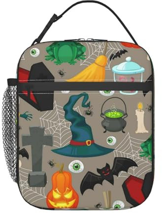 ZORIN Tragbare Lunchtasche mit Griff, Frosch, Augäpfel, Grabkreuz, isolierte Kühltasche, Lunchbox, wiederverwendbar, für Männer, Mädchen, Arbeit, Schule, Reisen, Picknick, Angeln