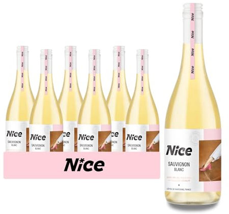 NICE Sauvignon Blanc, Wine in a Bottle, Dry, Crisp, French White Wine from Côtes de Gascogne, 6 x 75cl Bottled Wine