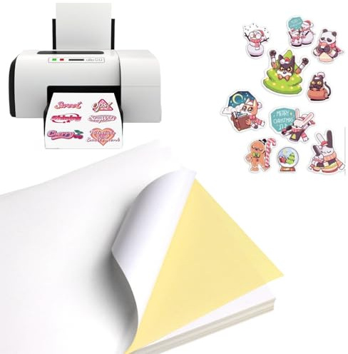 Selbstklebende Folien Bedrucken Klebefolien,30 Stk Vnyl Aufkleber Sticker,Transparent Vinyl Stickerpapier,Bedruckbar Vinylfolie Papier,Bedrucken Klebefolie Selbstklebende Folie Drucker Etikette