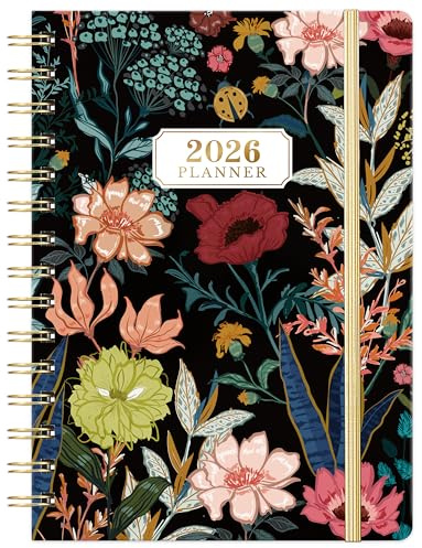 Youthamazing Planer 2025-2026 - JUL.2025 - JUN.2026 DIN A4 16.3 cm x 21.6 cm Akademischer Kalender/Planer Wochen- und Monatsplaner mit Tabs, Hardcover, Gummibandverschluss, Rückentasche