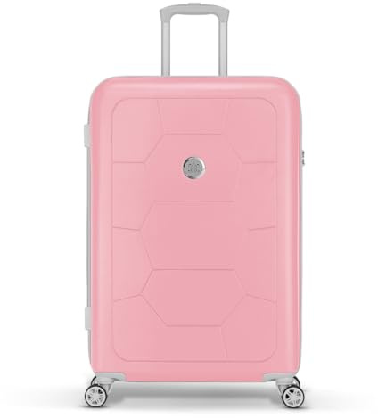 SUITSUIT Koffer Groß 75 cm - Hartschalen Reisekoffer mit Rollen - Zahlenschloss - 94 L - Caretta Pink Lady