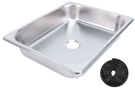 Wohnmobil-Waschbecken, 325 X 265 X 65Mm, Rechteckiges Einzelbecken-Waschbecken aus Edelstahl, Quadratisches Einbauwaschbecken für Küche Badezimmer mit (Edelstahlfarben, poliert