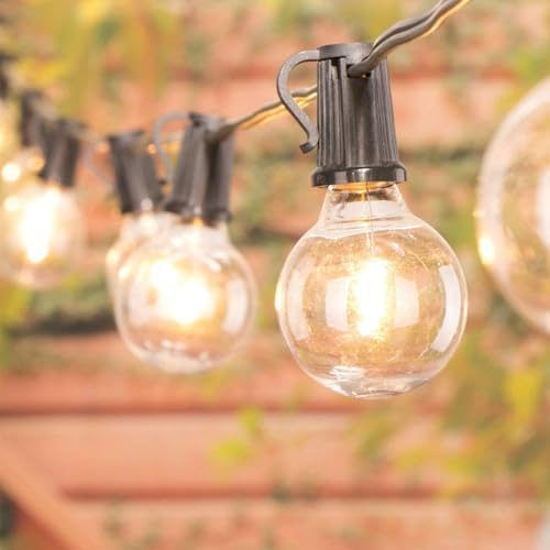 LED Lichterkette, 8 Meter Outdoor Lichterkette Glühbirnen Warmweiß, Garten Beleuchtung Aussen mit Wasserdichte 25+2 LED G40 Birnen Außenbereich für Party Balkon Weihnachten Garten
