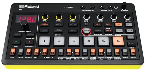 Roland AIRA Compact P-6 Creative Sampler | Granular Sound Design | Powerful Sequencer | Onboard Keyboard | Custom Loops | Built-In Mic | Hands-on Effects