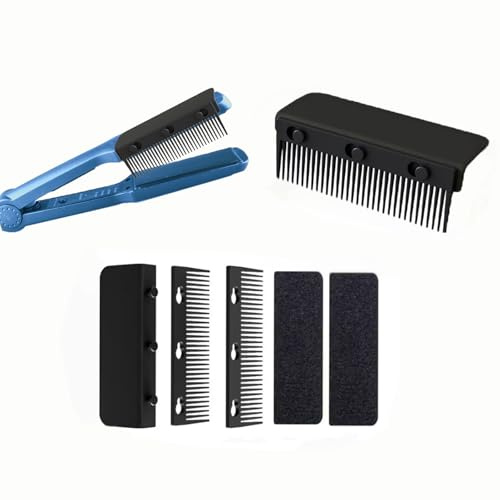 Dladhict Flat Iron Attachment, Removable Hair Straightener, The Comb for Flat Iron for Black Hair, Professional or Home Use Compact Straightening Styling Tool (Black)