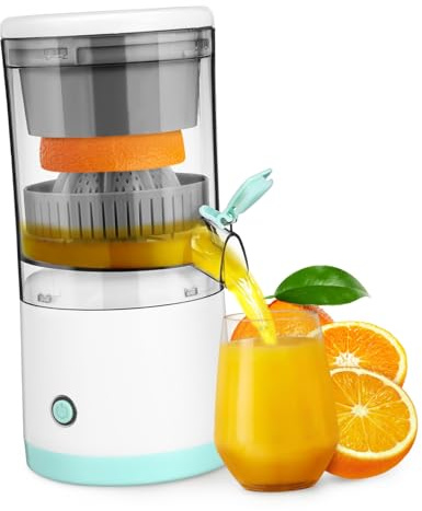 IMIKEYA Electric Portable Juicer Machine 7.4v Rechargeable Citrus Juicer Small Orange and Lemon Fruit Extractor for Travel and Home Use with Detachable Cup