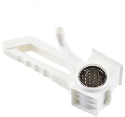 OUNONA Rallador de Queso Rotativo Multifuncional, Acero Inoxidable, Cuchillas Afiladas para Quesos Duros y Nueces, Fácil de Limpiar, Ligero, Adecuado para Cocina Profesional