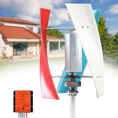 Kit generatore Eolico Verticale da 10000 W, 12 V/24 V/48 V, 3 Pale con Controller, Ideale per Barche, Case, Gazebo, aziende e Uso Industriale