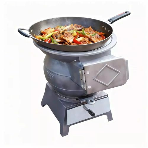 Poêle de chauffage Poêle rural intérieur Heang en fonte épaissie, cuisinière sans fumée, poêle extérieur à bois, pour tente villa intérieure abri Heang barbecue de cuisson quotidienne (29x29x37cm)